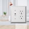 Amerelle Wall Plate, Number of Gangs: 2 gang Stamped Steel, Polished Chrome Finish, Light Gray 161TD - alternate 2
